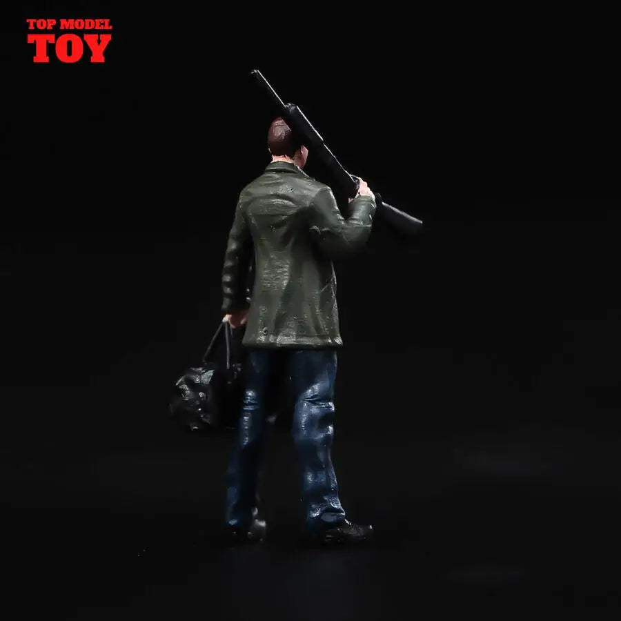 Painted Miniatures 1/64 1/43 Sam Winchester Male Soldier Mini Scene Props Doll Figures Model For Cars Vehicles Toy