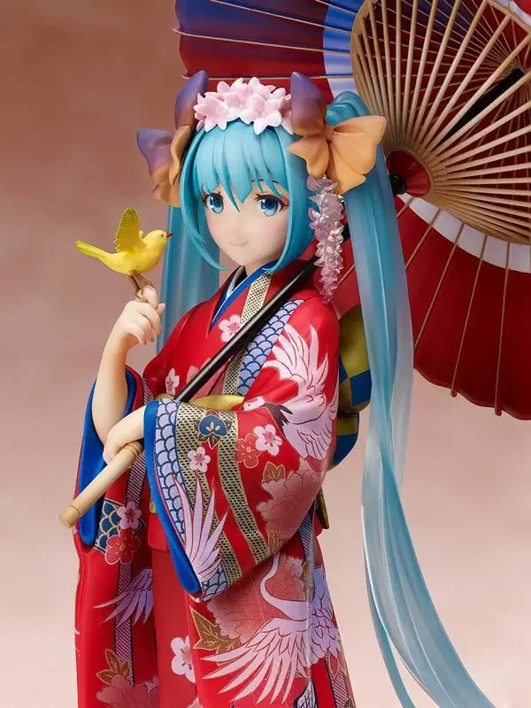 NEW bOXED Anime Hatsune Miku kimono Umbrella Beautiful girl series PVC Action figure Model toys Ornaments fans gifts