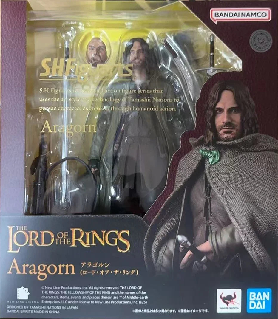 In Stock BANDAI S.H.F The Lord of the Rings Aragorn Frodo Baggins & Gollum Figure Finished Model kit Anime full Action Toy Gift