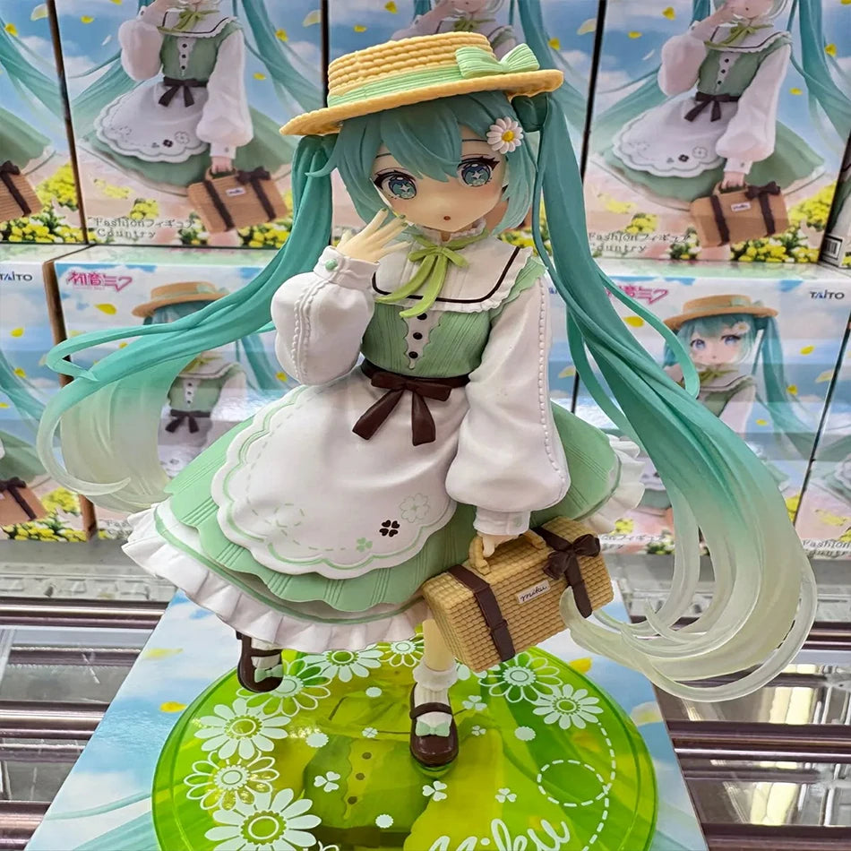20CM Original Taito Fashion Hatsune Miku Country Anime Figure Toys Action Figurine PVC Model Collection Doll Birthday Gifts