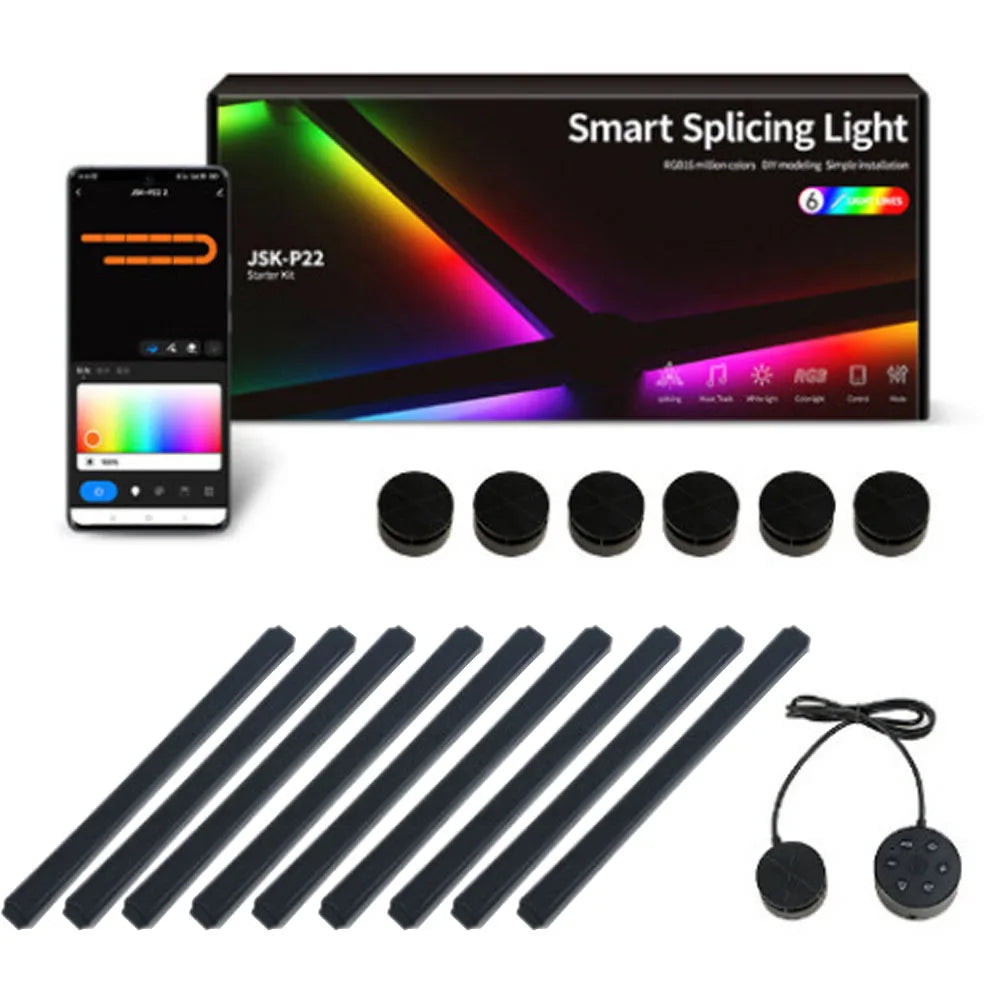 RGB LED Wall Lamp Smart WIFI APP DIY Free Splicing Atmosphere Night Light Music Rhythm TV Backlight Bedroom Game Room Decor Lamp