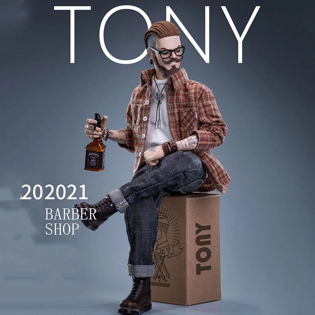 Original  Jc-001 1/6 Men Soldier Tony Vintage Oil Head Barber Tattoo Body Full Set 12" Action Figure Model Best Collection Gift