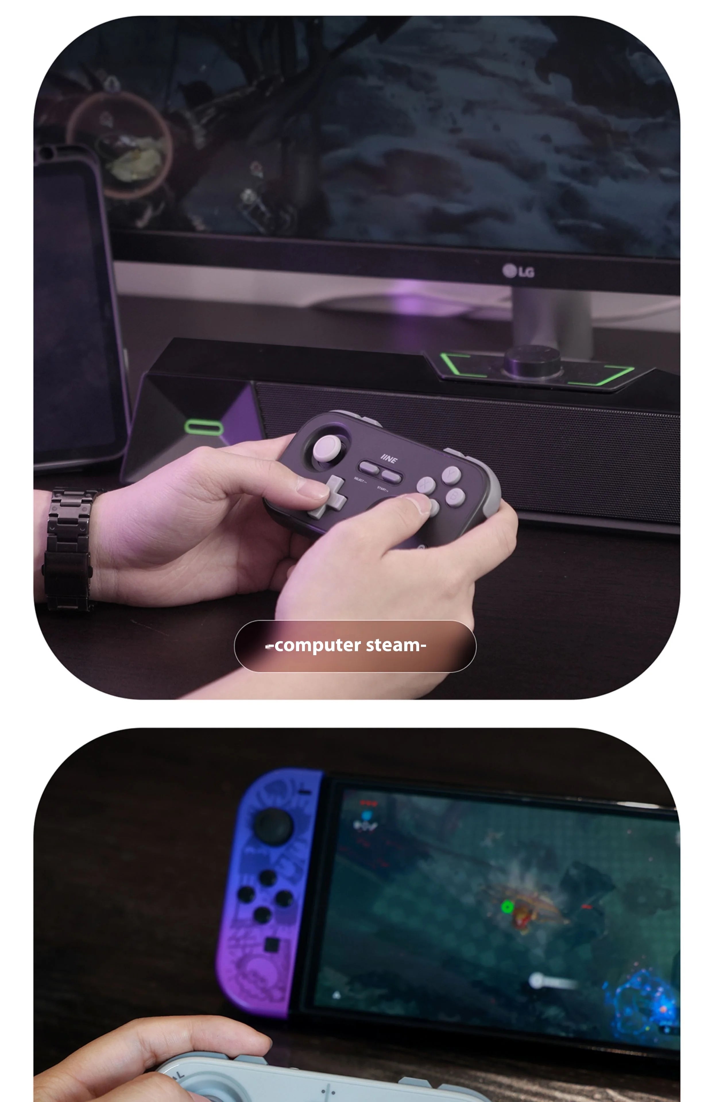 IINE Retro Pocket Gamepad Retro Gaming Controllers Wireless Bluetooth 1000Hz Hall Joystick Portable For Android IOS Phones PC NS