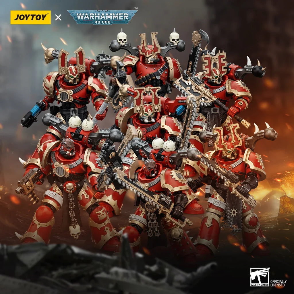 【MT】JOYTOY 1/18 Action Figure Warhammer 40K World Eaters Khorne Berzerker 7PCS Anime Toys Model