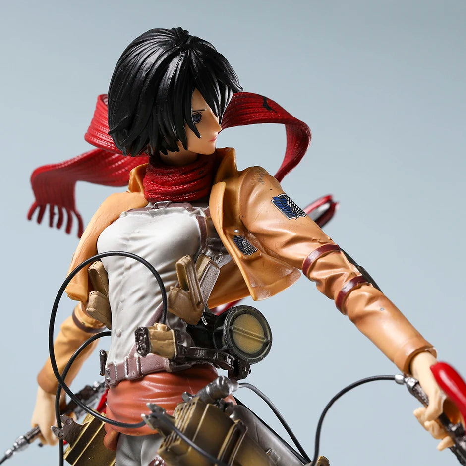 Mikasa Levi Ackerman Battle Damage Ver PVC Anime Figure Collectible Statue Doll Model Gift Toy Decor
