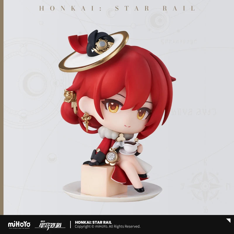 Honkai Star Rail Q Version Figure Train Welcome Tea Party Series Doll Dan Heng March 7th Action Figures Game Peripheral  Gift