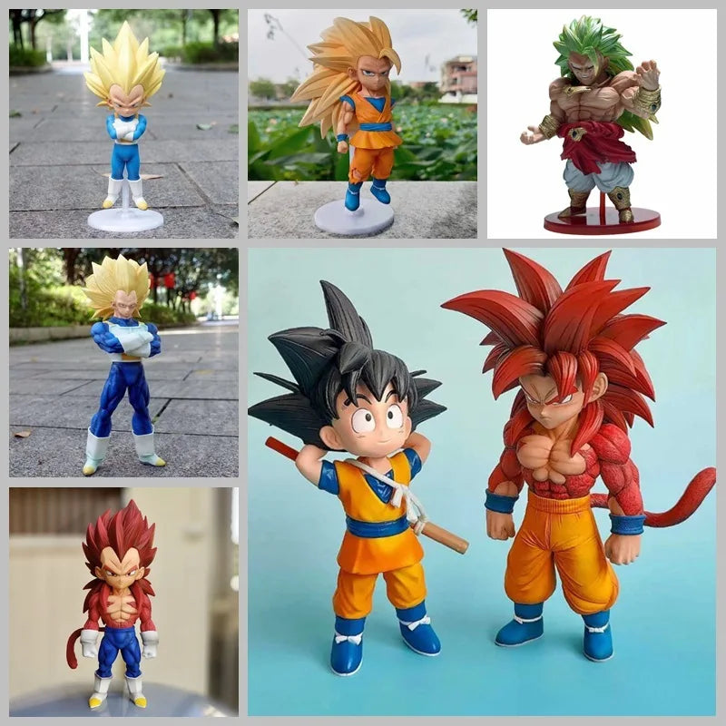 2026 New Q Version Dragon Ball Ssj3 Vegeta Figure  Super Saiyan 3 Goku Action Figures Collection Model Toys Birthday Gifts Decor