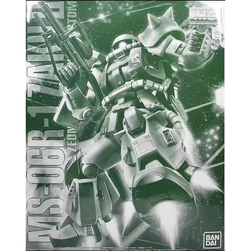 Bandai Original MG ZakuⅡ High Mobility Test Type  MS-06R-1 1/100 Anime Action Figure Assembly Model Toys Gifts For Children