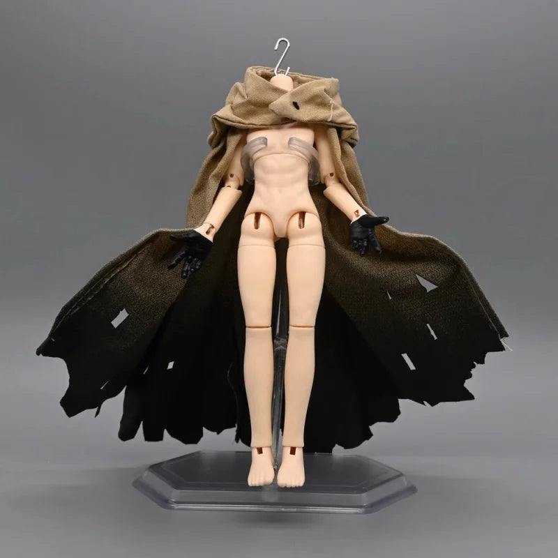 In Stock 1/12 Scale Two Color Optional Battle Damage Hole Version Male Soldier Cloak Fit 6inch BJD Action Figure Mode Toys