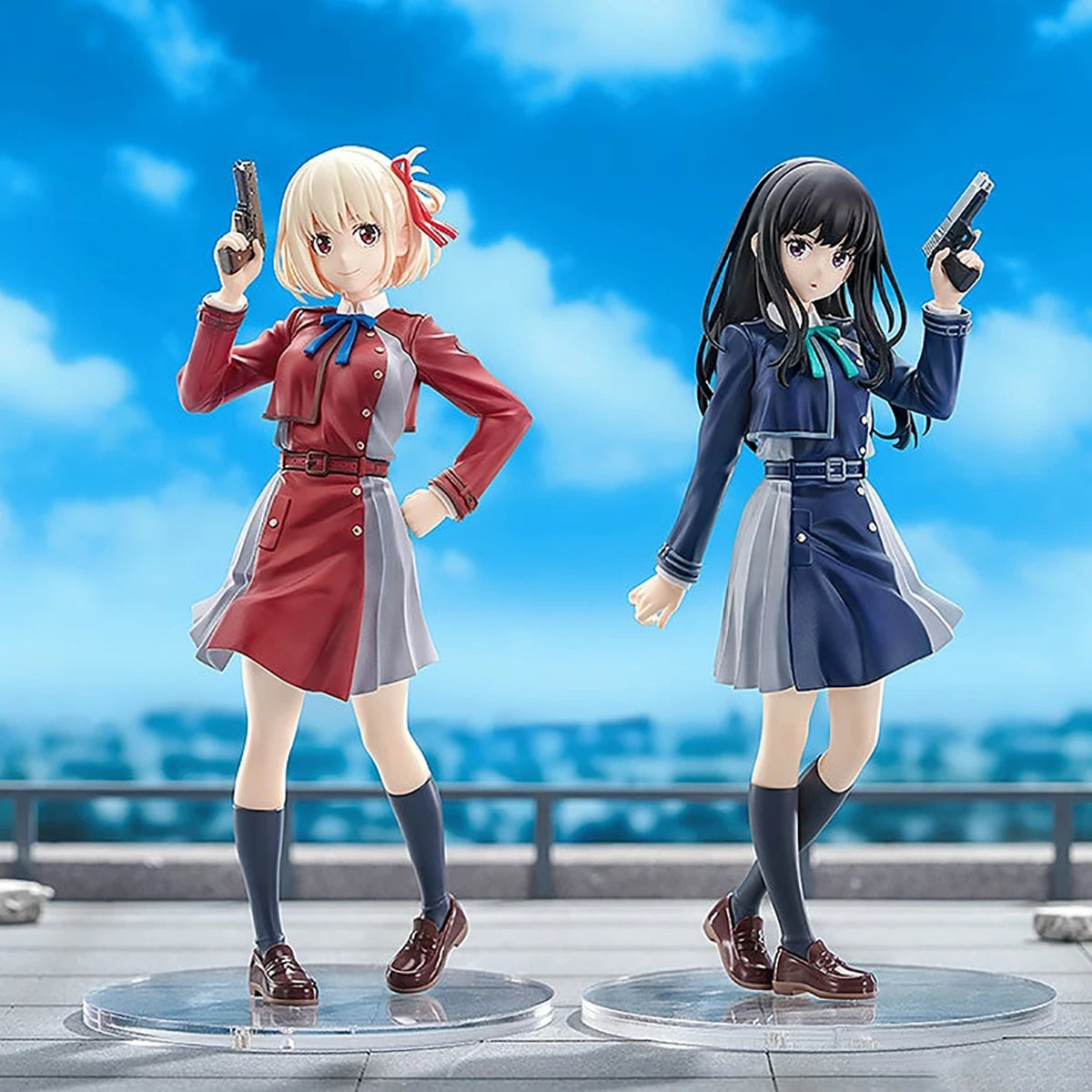 Original Genuine Good Smile Company Prepainted Pop Up Parade Lycoris Recoil Nishikigi Chisato Inoue Takina H=180mm Anime Figure