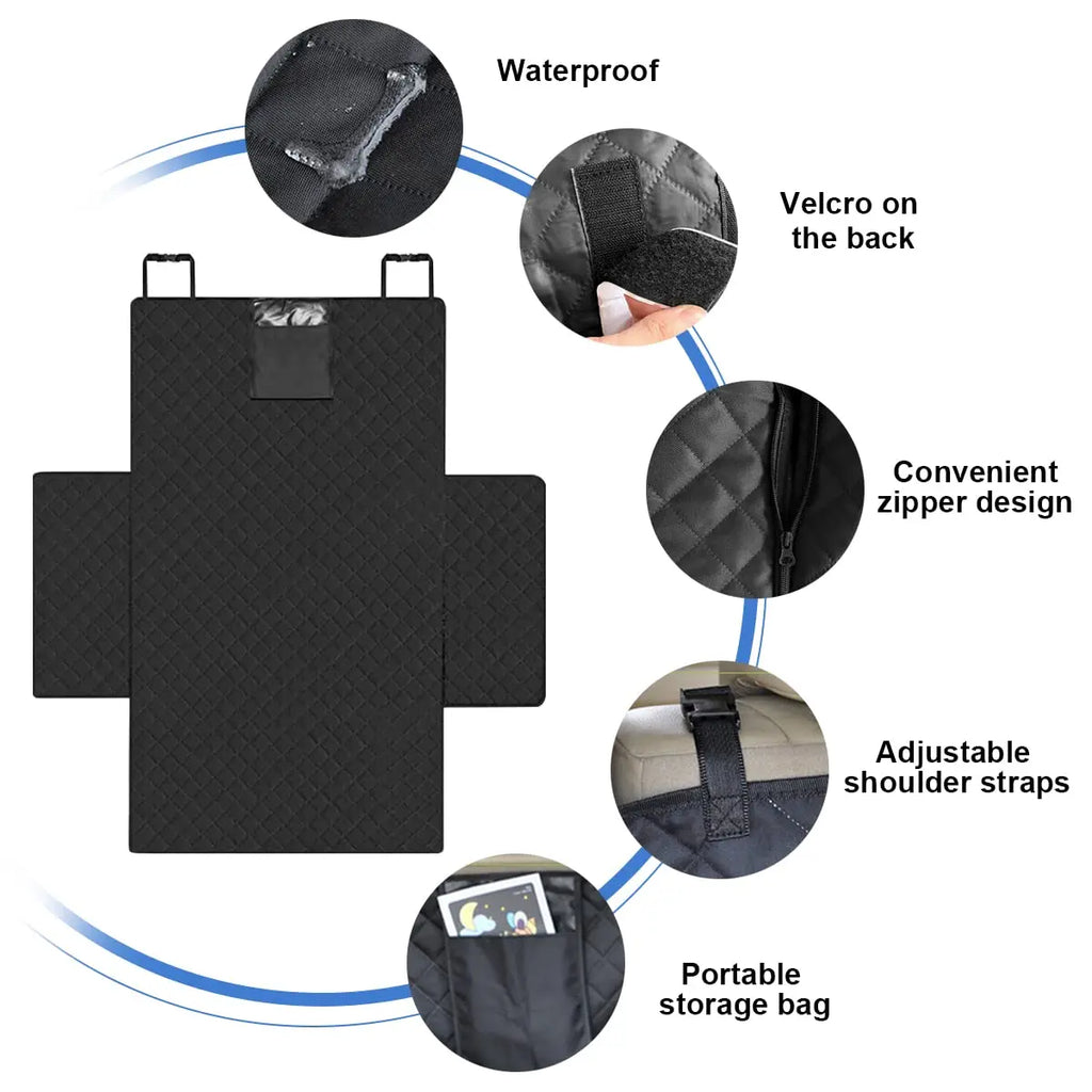 Autositzbezug für Hunde, wasserdicht, schmutzabweisend, für den Kofferraum, Sitzmatte, Schutz für Haustierträger, Hängemattenkissen, passend für die meisten Autos