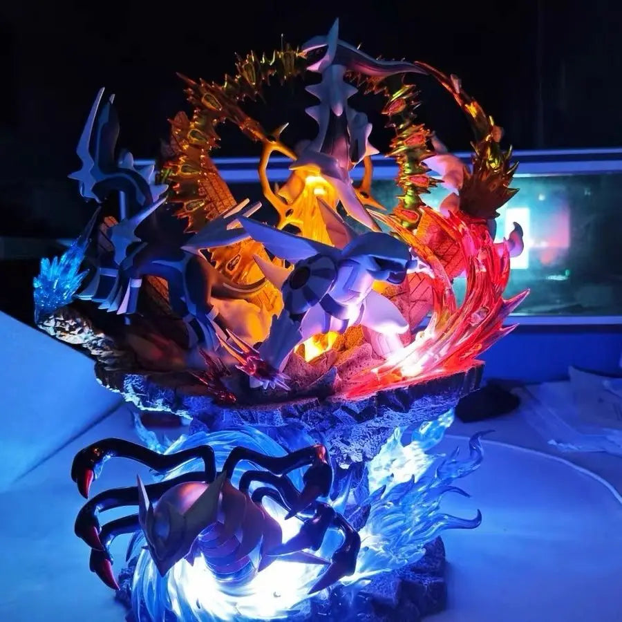 Pokemon Four Gods Figure Dialga Palkia Arceus Giratina Statue 37cm LED Light Up Anime Figure Collection Model Toys Gifts