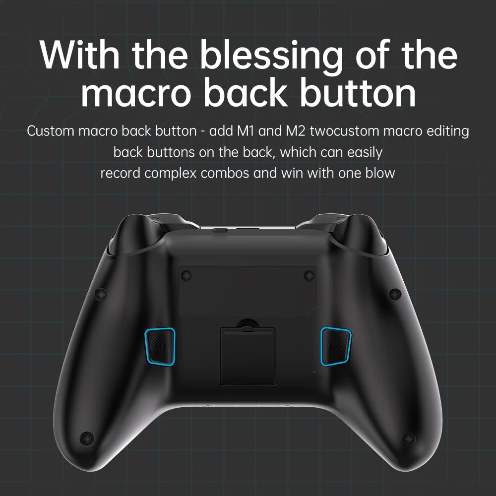 DAREU Tri-mode Gamepad RGB Bluetooth Wireless 2.4G E-sports Joystick Gaming Controller Macro Back Button for Android PC TV Games