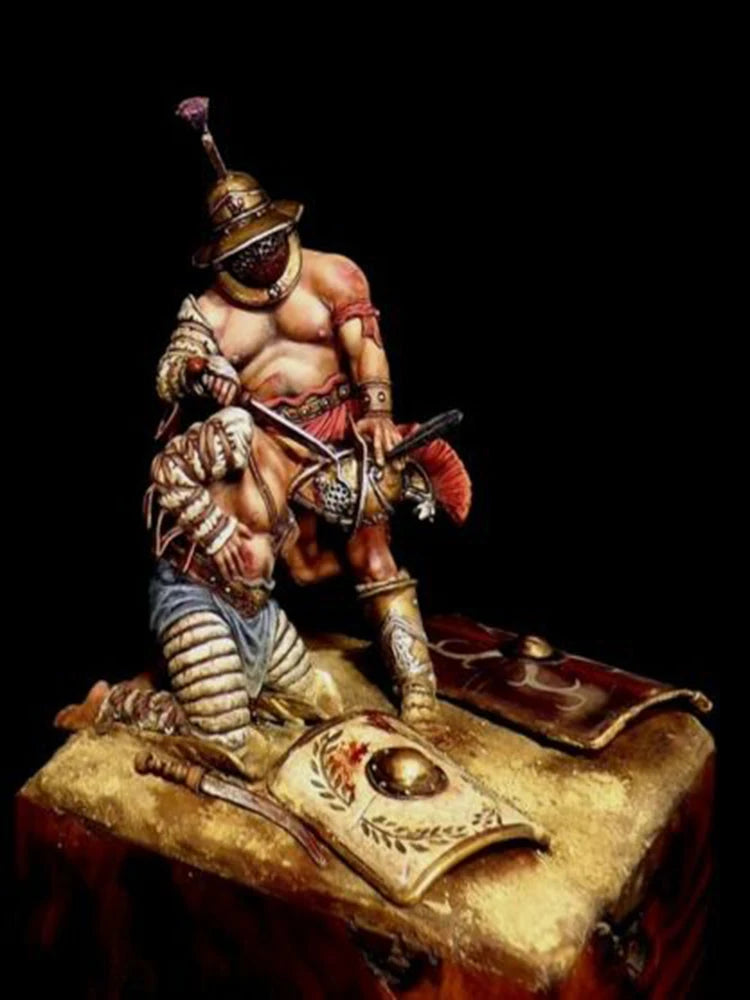 Unassambled   1/24 75MM  Ancient Duel 75mm WITH BASE  Historical  Resin kit miniature model Unpainted