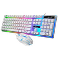 Glow Mechanical Feel Kabelgebundenes Tastatur- und Maus-Set, ergonomisches Design, sowohl für Spiele als auch für den Einsatz im Büro geeignet