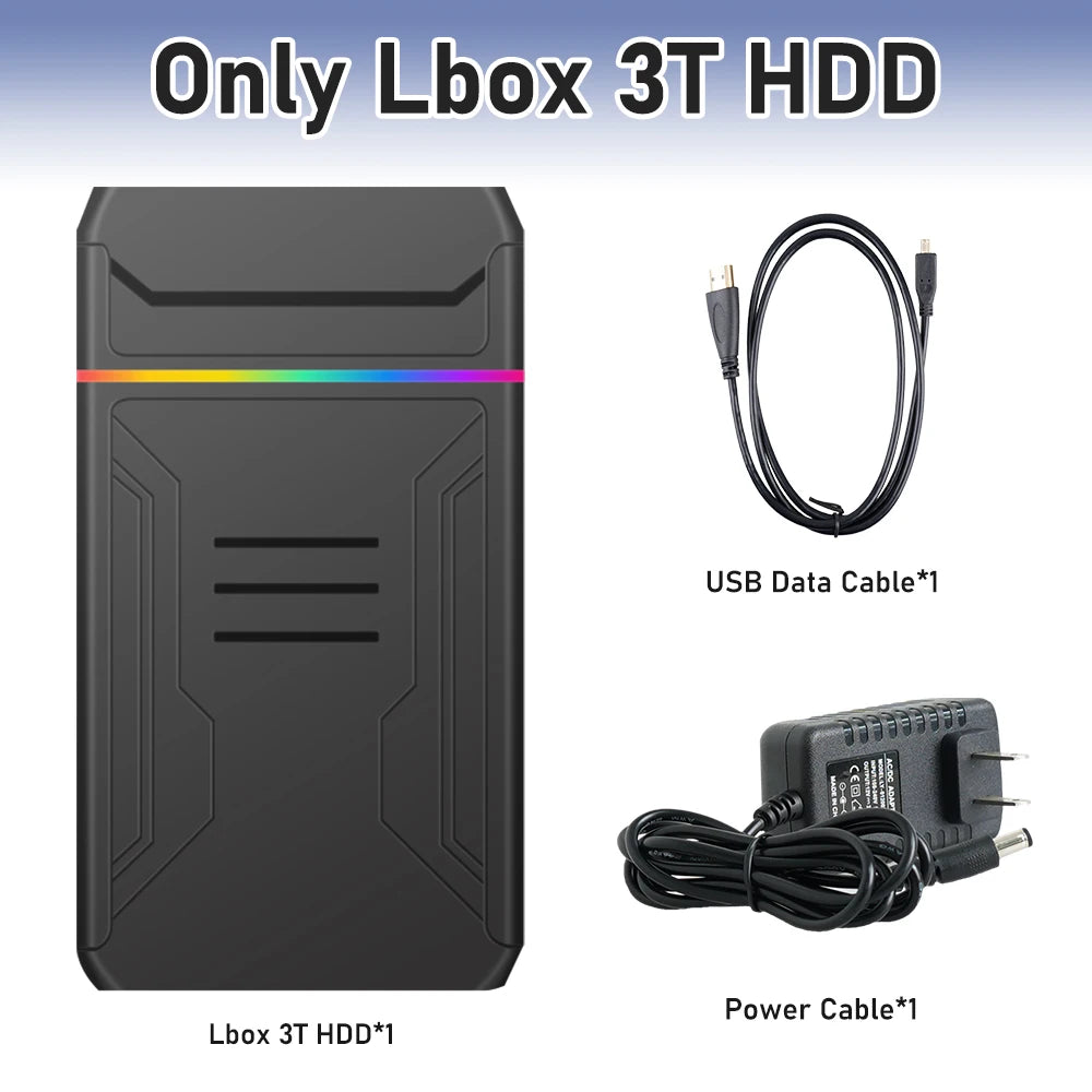 JMachen Launchbox 3TB Gaming HDD with 10107 Games 32 Emulators for XBOX/XBOX ONE/PS4/PS3/Switch/WiiU Game Console for Win8/10/11