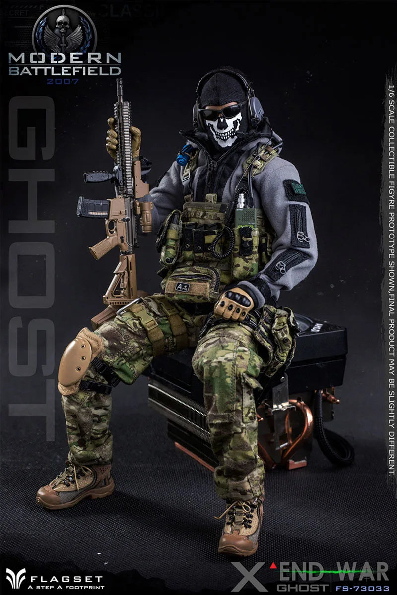 In Stock FLAGSET 73033 1/6 Ghost Team Mask Design Man Soldier Model Moder Battlefield 2007 Movie Role Original 12" Action Figure