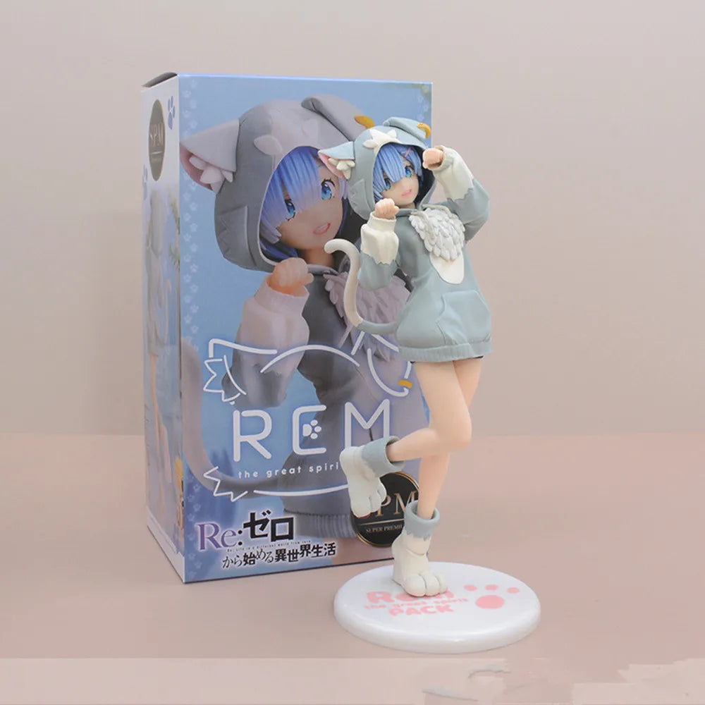 Re Zero Emilia Rem Ram Puck Starting Life in Another World From Zero PVC Action Figure Model Doll Toys