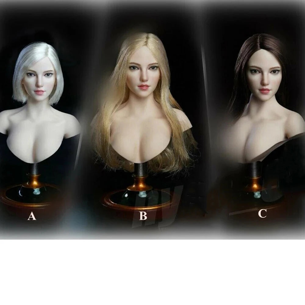 SUPER DUCK SDH018 1/6 Female Head Sculpt Carving Pale Color For 12'' PHicens Figure in stock Item