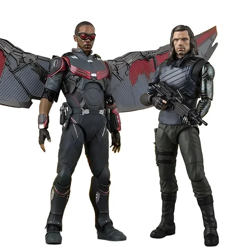 BANDAI Original S.H.Figuarts Avengers:Infinity War Falcon & Winter Soldier America Anime Action Figures Toys for Boys Christmas