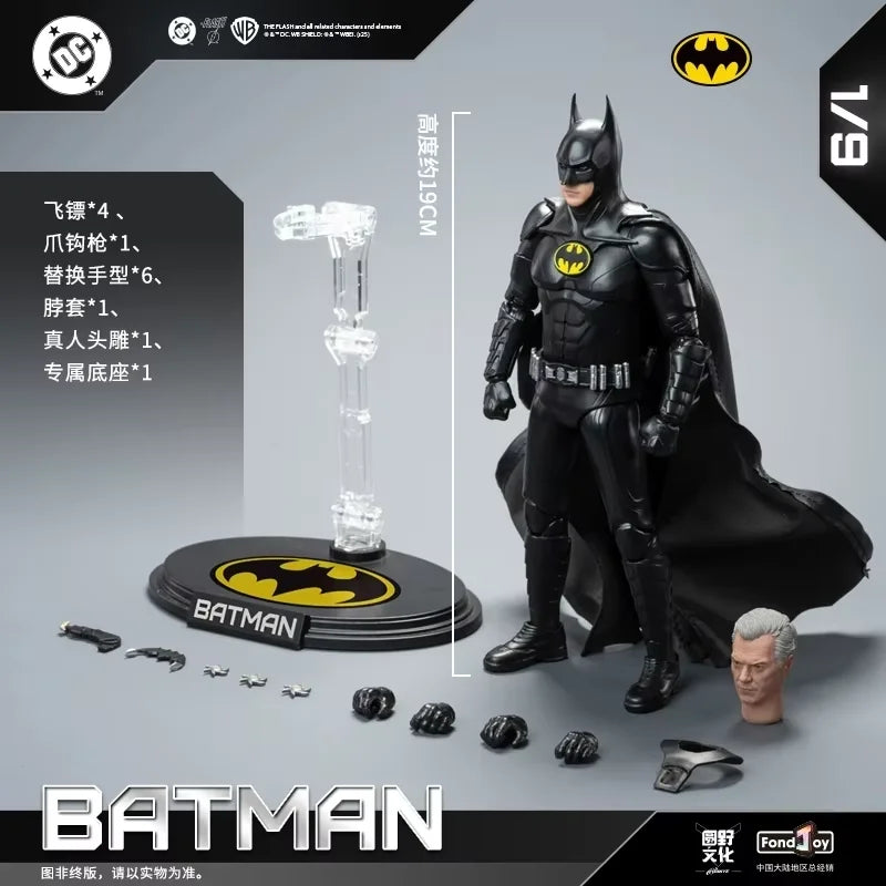 New FondJoy Keaton Batman Figure DC Justice League Action Figures Detective Comics 1/9 PVC Joint Movable Models Toys Xmas Gifts