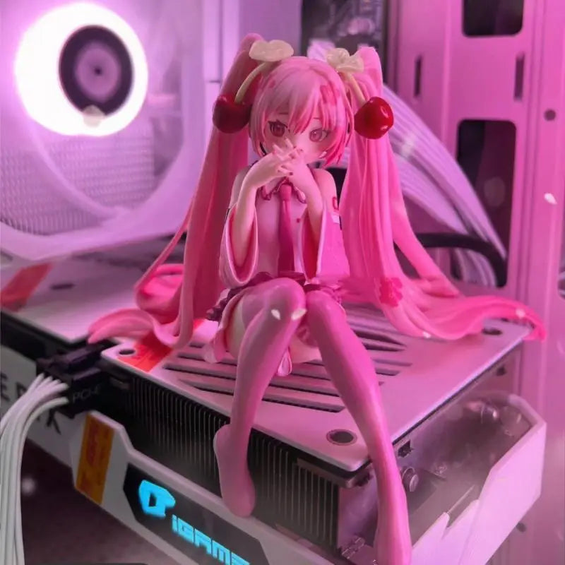 Hatsune Miku Sakura Series Model Figure Ornaments Kawaii Pvc High-Quality Model Toy Pink Dress Miku Holiday Collection Gift