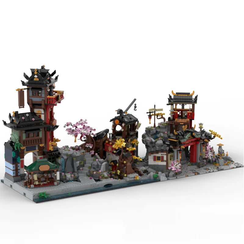 City Building Model Moc Building Blocks Old Town Model Technology Bricks DIY Christmas Assembly Street View Toys Gifts