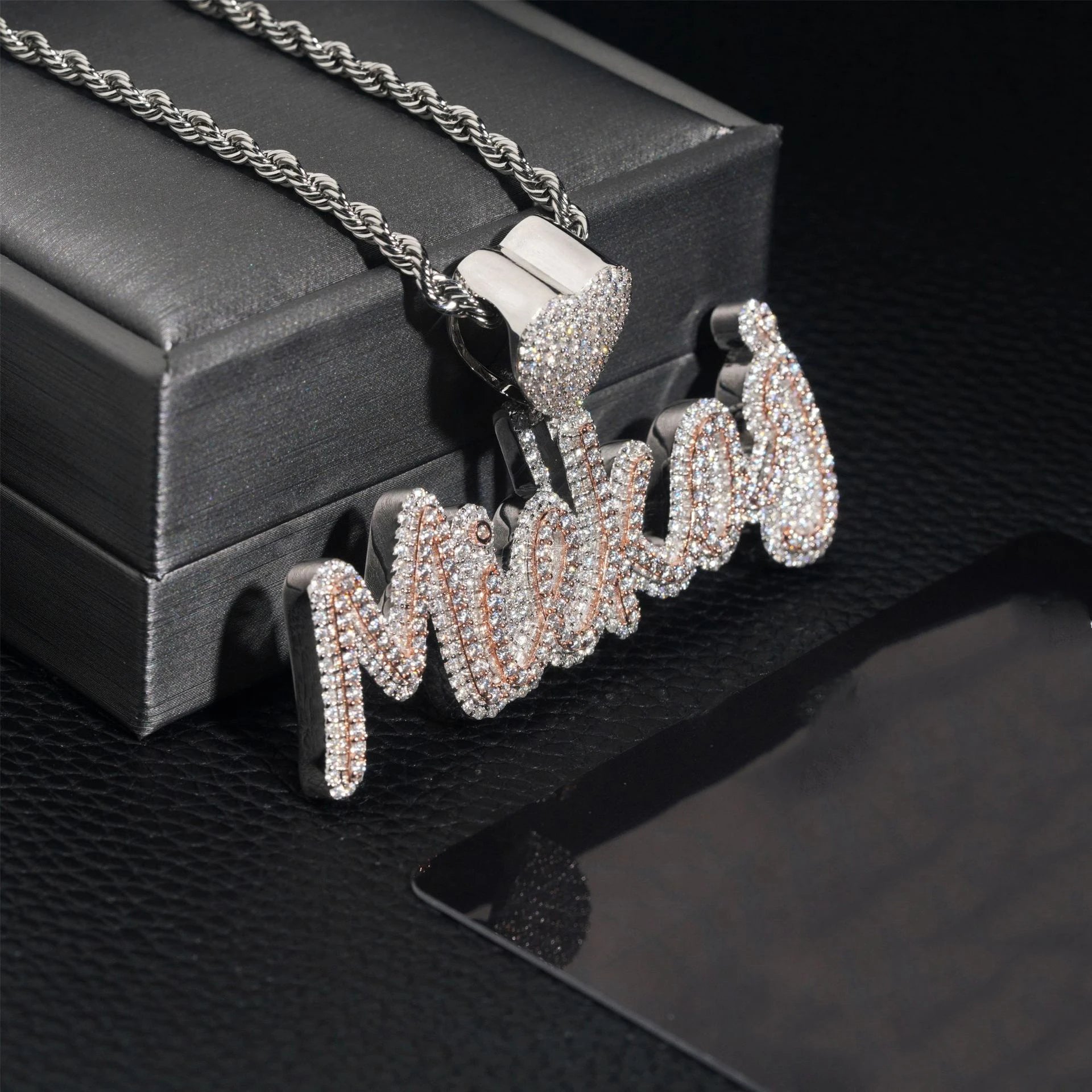 High Quality Thickening Customized letters Love Bail Zircon Pendant Iced Out For Men Women Necklace Hip Hop Jewelry Free Shippin