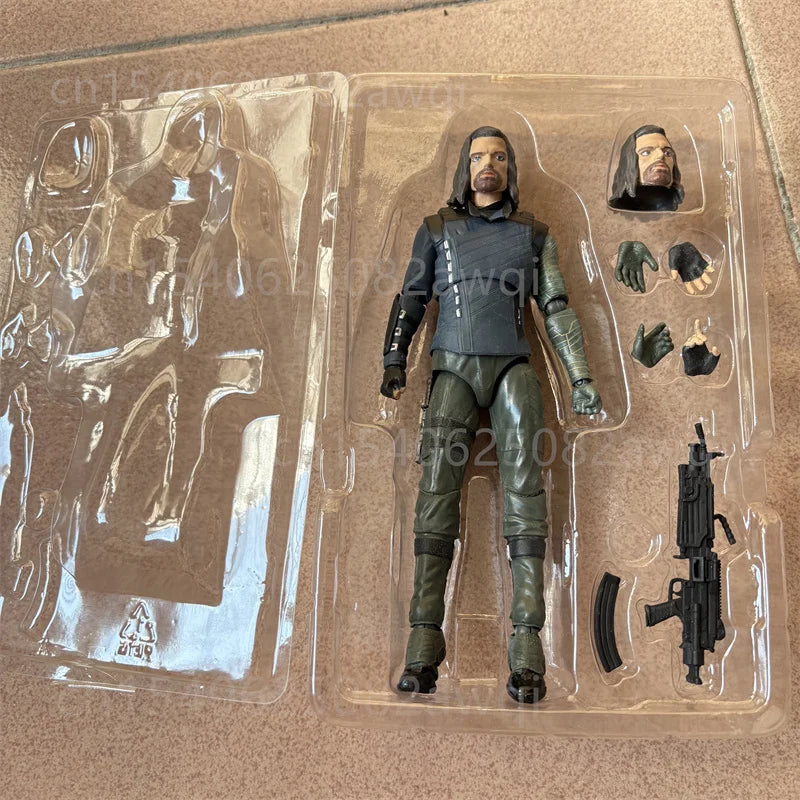 Bandai SHF Kaiyodo Winter Soldier Bucky Barnes Captain America Anime Action Figure Bucky Avengers 3 Infinity War Figures Toys