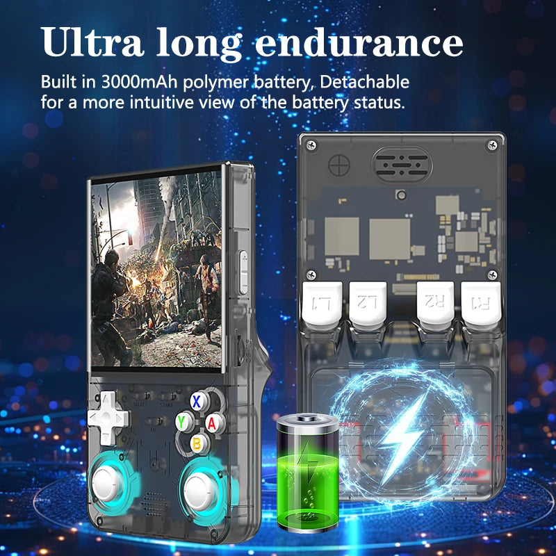 Retro R36 Ultra Handheld Video Game Console 4.0 Inch IPS Screen 128GB Preloaded Games Portable Pocket Player with Linux System