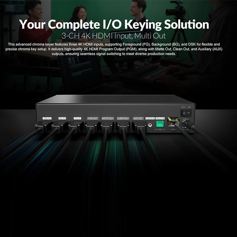 AVMATRIX KM32-4K 3-Kanal 4K HDMI Echtzeit-Chroma-Key-Master One-Touch Smart Keying Dual-Plattform-Steuerung unterstützt DSK &amp; PIP