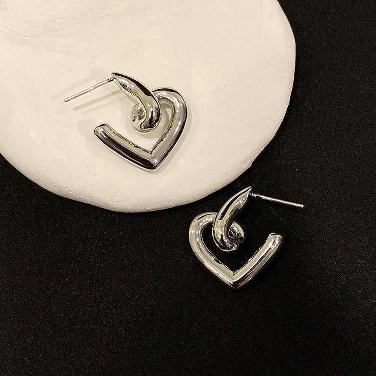 VENTFILLE 925 Sterling Silver Chunky Hoop Earrings for Women Geometric Circle Punk Ear Jewelry Party Gifts 2023 New Dropshipping
