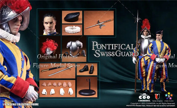 COOMODEL SE126/SE128 SE129 1/6 Scale Male Soldier Imperial Series Swiss Papal Guard Full Set 12-inch Action Figure Model