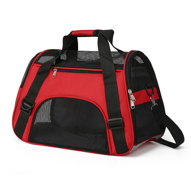 Portable Pet Bag,Suitable for Small Medium Pet Carrier,Soft Sided Puppy Cat Bag Portable Foldable Airline Approved Transport Bag