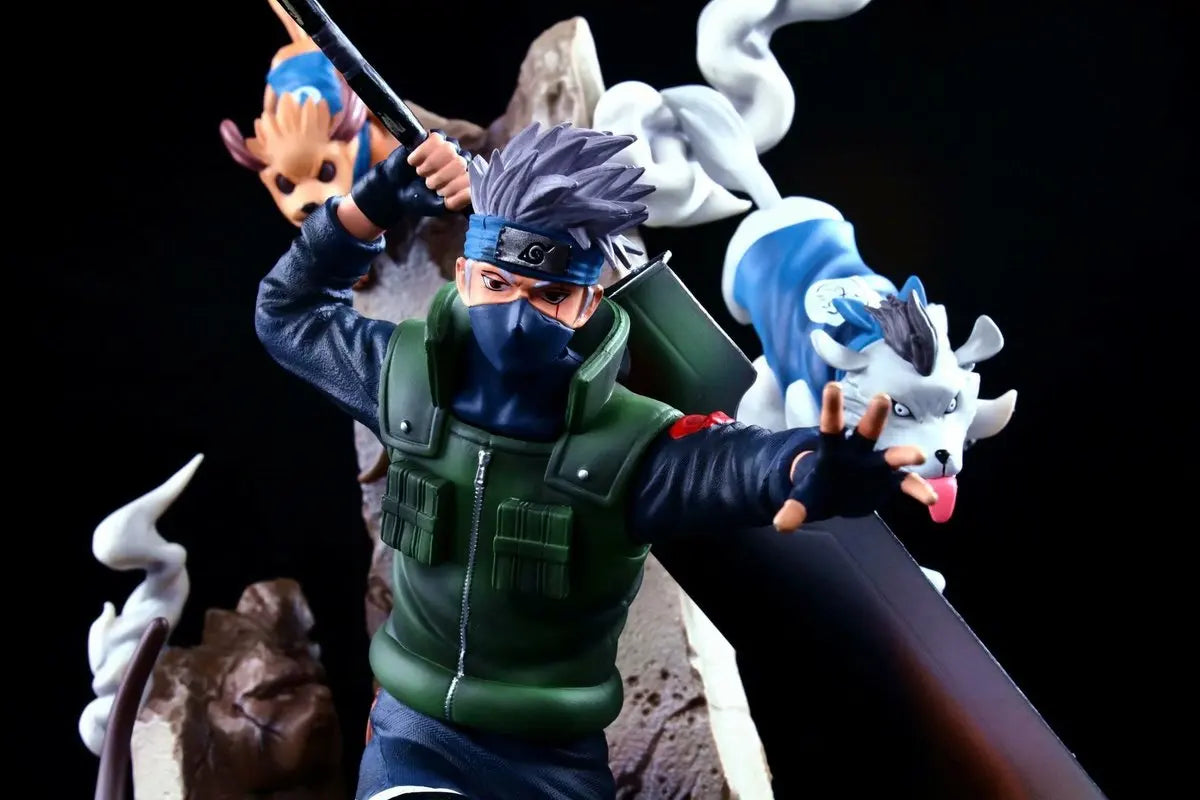 Naruto Shippuden Anime Figures Hatake Kakashi Gk Oversize Model 36cm Action Figure Statue Pvc Figurine Figma Collectible Toys