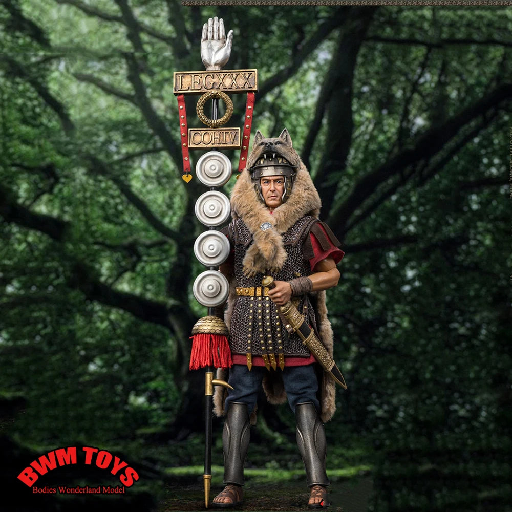HHMODEL&HAOYUTOYS HH18061 1/6 Scale 12'' Male Imperial Legion Rome Flag Bearer Action Figure for Collectors in Stock