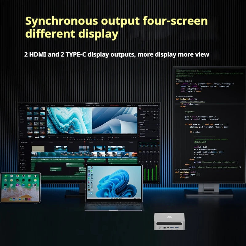 Genmachin AMD 7840HS 7940HS MINI PC Windows 11 Ryzen DDR5 32GB 6400Mhz RAM M.2 2280 SSD WIFI6 BT5.2  Pc Game Diy Gaming Computer