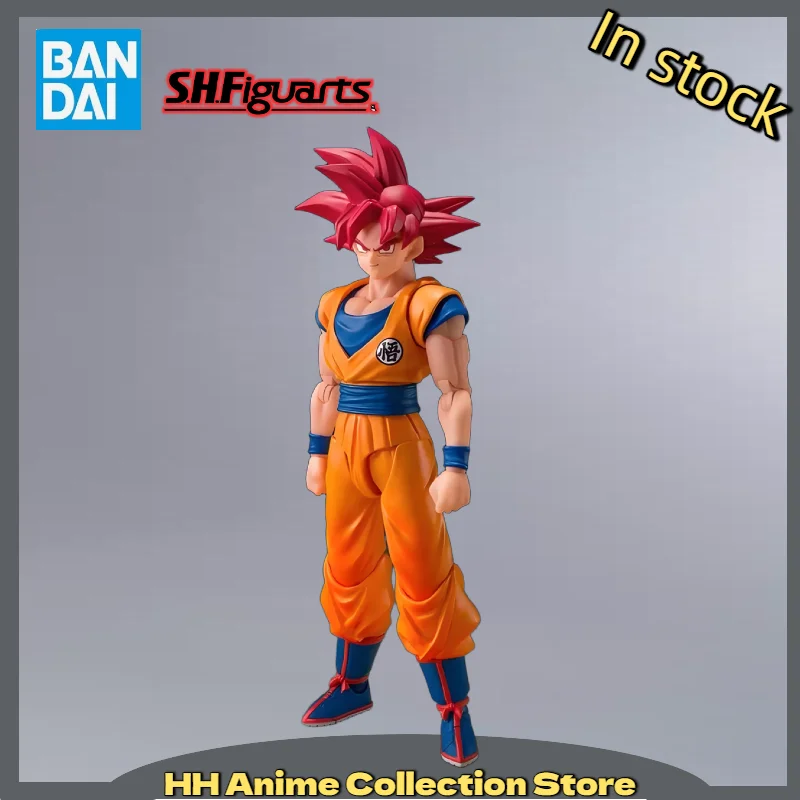 In Stock Bandai SHF Dragon Ball Son Goku Super Saiyan God The Posture Wrapped with The Energy of God Collection Gift