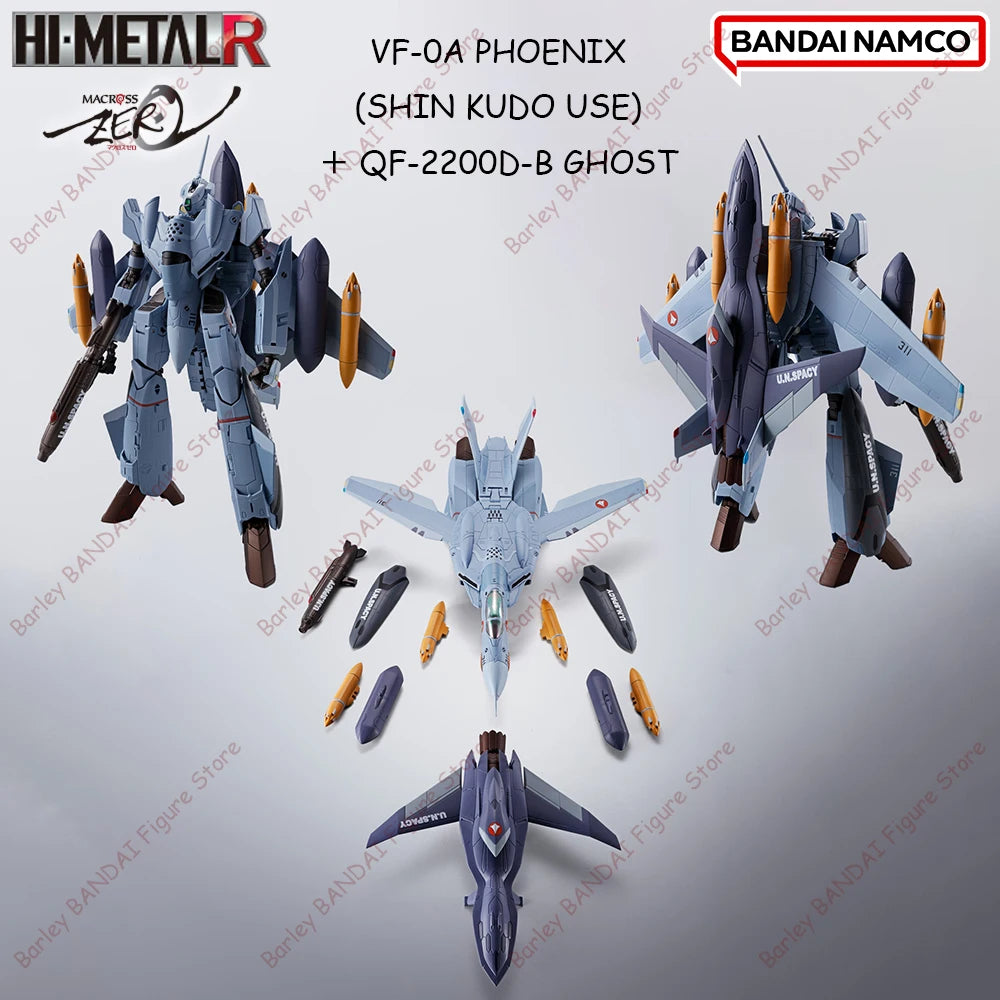 Original In Stock BANDAI Macross Zero VF-0S PHOENIX (ROY FOCKER USE)+QF-2200D-B GHOST Action Figures Boxed Collection Model Toys