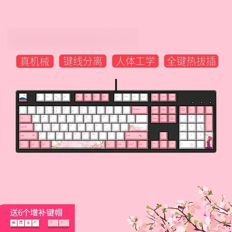 Anime Theme Mechanical Keyboard Cosplay Hatsune Miku Chopper Ayanami Rei Figure Gaming Keyboard Boys Gifts