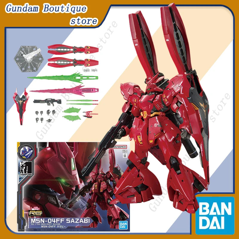 Bandai Genuine MSN-04FF SAZABI RG GUNDAM SIDE-F Anime Action Figure Robot Periphery Assembly Model Toys Ornaments Gift Children