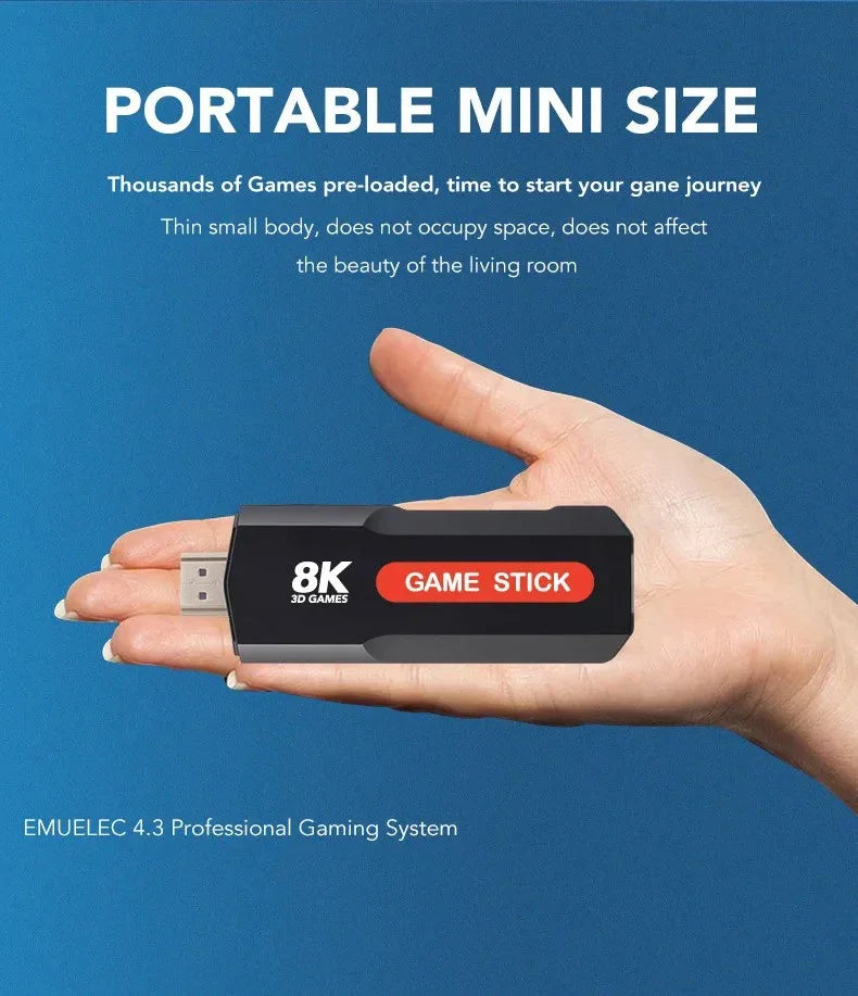 TV Stick X2 Game TV Box 64GB 10000+ gaming HD 8K 5G WiFi high-definition retro video game console wireless simulator PK Q9 Stick
