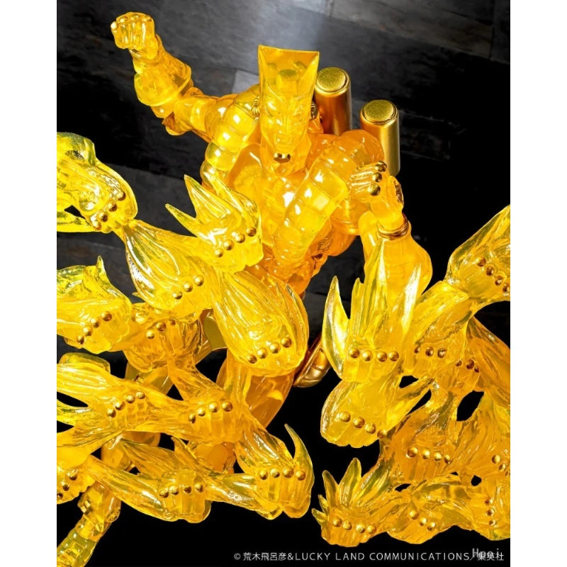 Medicos Super Action Statue The World Ver CLEAR GOLD 16.5cm JoJo Collectible Figure Gifts Toys Model Original Garage Kit Kawaii