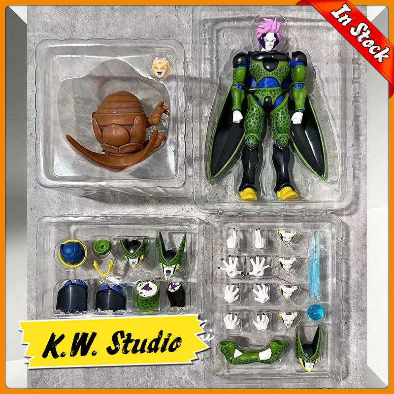 KW Studio Cell Figure Dragon Ball Cell Masked Perfext Monster Kw006adx Kw006bdx Perfect Cell Anime Action Figures Gifts Toys