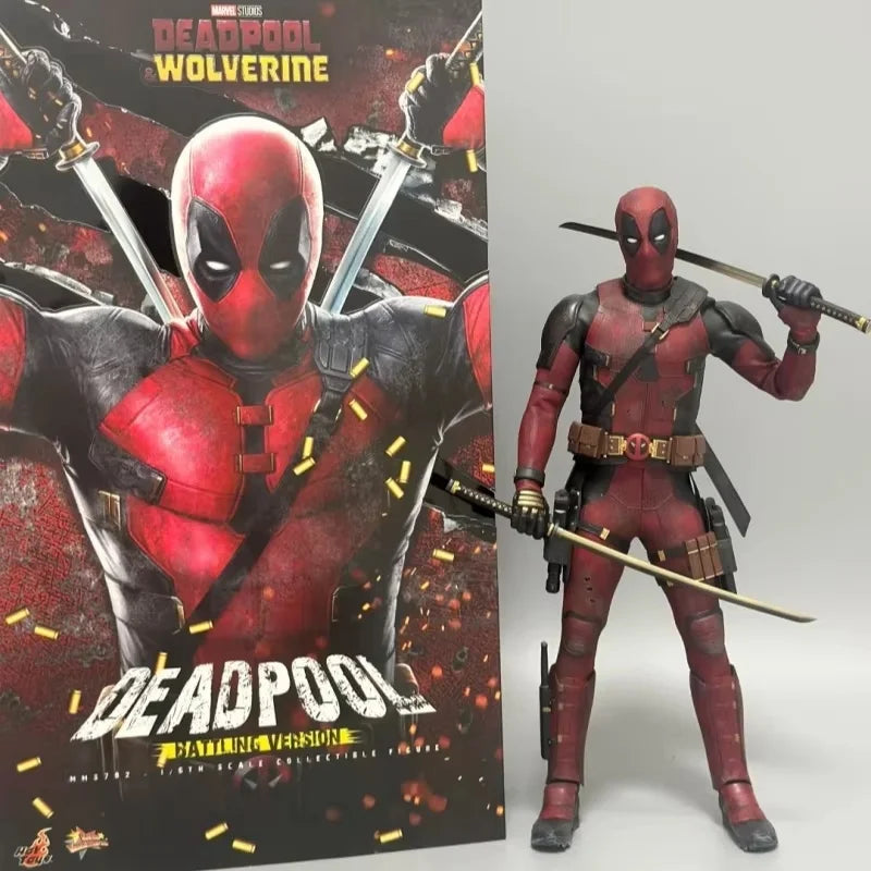 Original 1/6 Scale Hottoys Mms782 "Deadpool And Wolverine" Deadpool Battle Version Action Figure Set Collectible Toy Holiday Gif