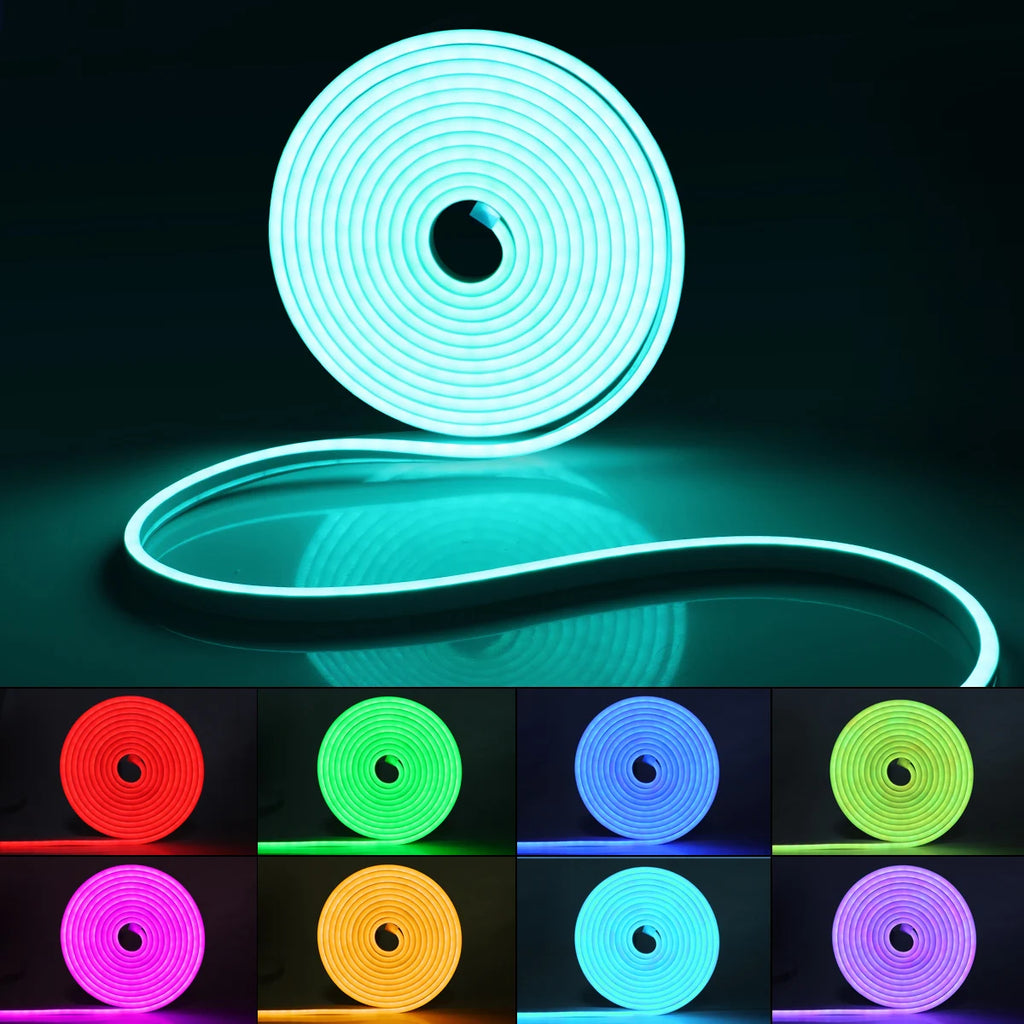 Bluetooth LED Neon Rope Lights 16.4ft RGB LED Rope Lights 5V APP Control Color Changing Rope Light, Gaming LED Neon Strip Lights