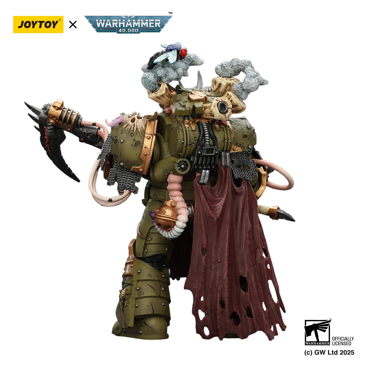 JOYTOY Warhammer 40K 1/18 Action Figure Death Guard Deathshroud Terminator 1 with Manreaper and Plaguespurter Gauntlet