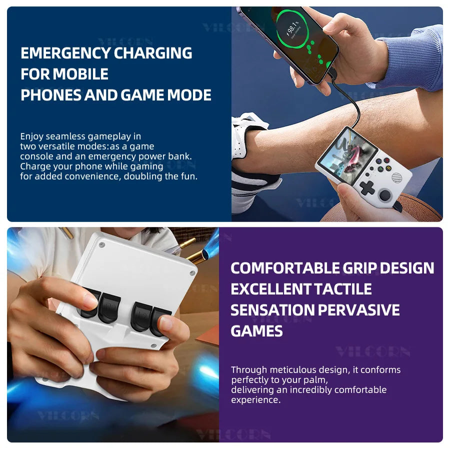 3.5 Inch Pocket Portable Video Game Console Open Source Handheld Game Player with 22000+ Games for PS1 GBA Retro Emulator