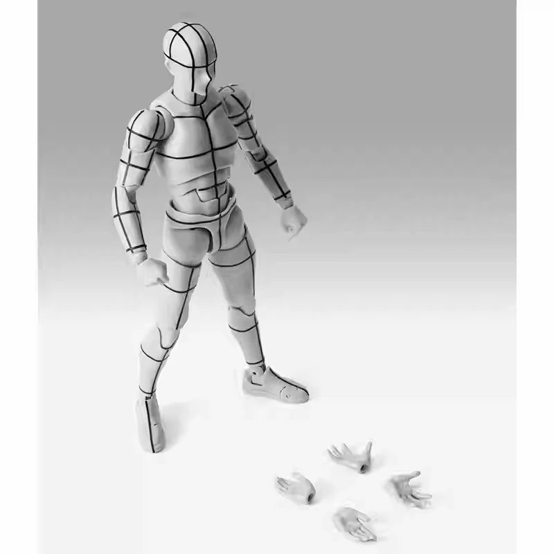 Bandai SHFiguarts B0DY-KUN Wireframe Gray Color Ver Sketch Draw Action Figure Artist Art Painting Drawing Mannequins Movable Toy
