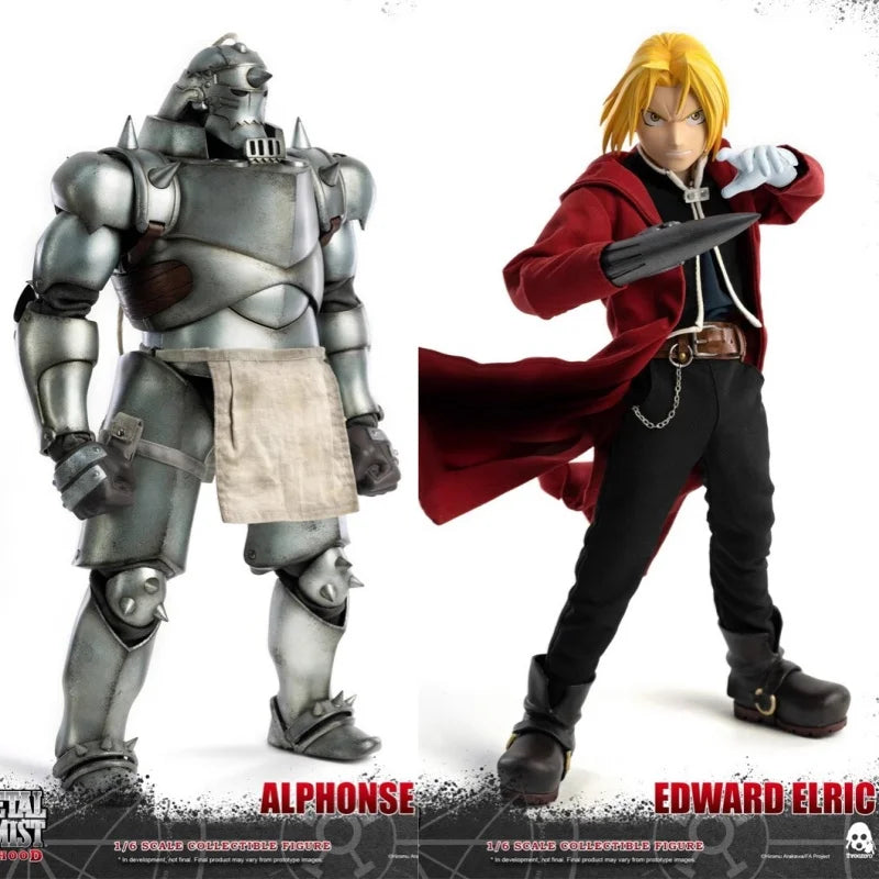 Original Threezero 3A Fullmetal Alchemist Alphonse Edward Elric Roy Mustang 1/6 Action Figure BROTHERHOOD Doll Joint Mibile Toy